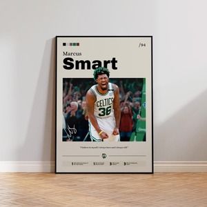 Marcus Smart Basketball Poster, NBA Star Art Print, Sports Wall Décor